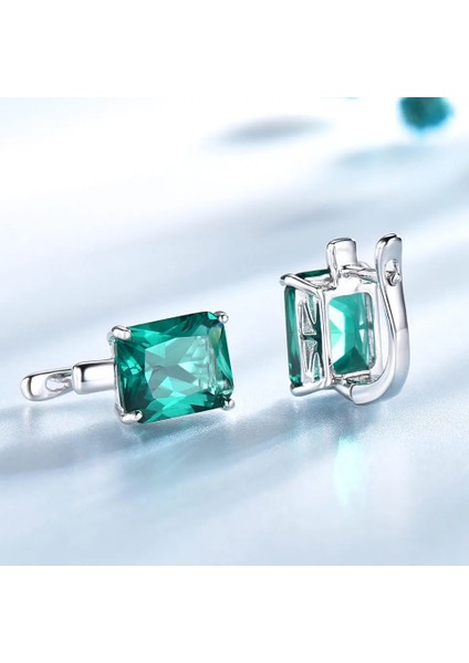 Topaz Umcho Lüks Zümrüt Taş Klip Küpe Kadınlar Için Hakiki Terling Gümüş Takı Yeşil Taş Moda Düğün Hediyesi (Yurt Dışından) indirimleri