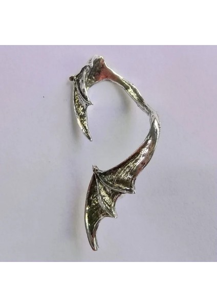 Ejderha Gümüşü Gotik Punk Ejderha Kulak Manşetleri Küpe Takı Vintage Işıltılı Klipsli Küpe Kadınlar Için Piercing Kulak Olmadan (Yurt Dışından)