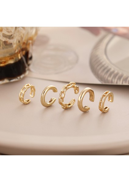 EH071A Punk Rock Altın Renk Klip Küpe Hiçbir Piercing Moda Link Zinciri Earcuffs Bildirimi Kadınlar Için Kıkırdak Küpe Parti Takı (Yurt Dışından) indirimleri