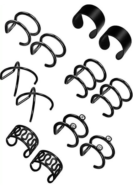 No.1 Boyutu Et Klip Kulak Manşet Küpe Sahte Kıkırdak Küpe Kadınlar Için Altın Renk Zinciri Hiçbir Piercing Klipsli Küpe Seti Kulaklık Takı (Yurt Dışından) indirimleri