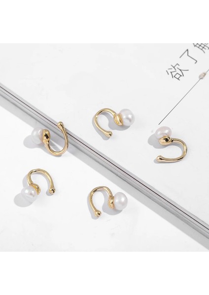 5 Adet Inci Yeni Moda Altın Cz Zirkon Klipsli Küpe Kadınlar Için Trendy C Şekilli Küçük Kulak Manşet Seti Gelin Düğün Earclip Takı Hiçbir Deldi (Yurt Dışından)