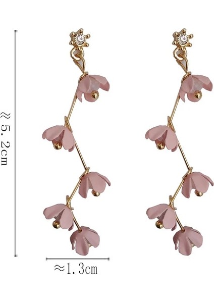 Delinmiş Kulaklar Düğün Mücevherat Japon Tarzı Uzun Rhinestone Kristal Pembe Sakura Çiçek Zirkon Klipsli Küpe Kadınlar Için Piercing Olmadan (Yurt Dışından) indirimleri