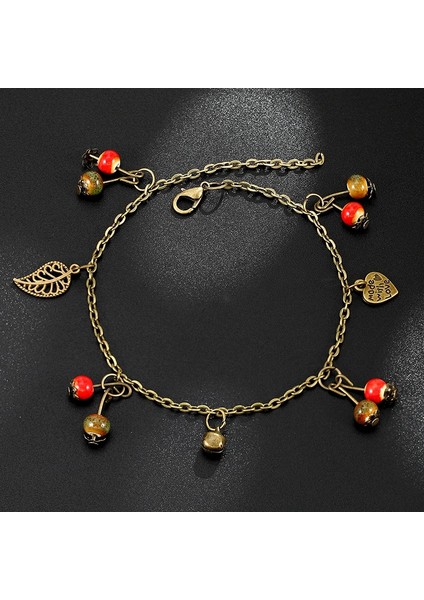 Çelik Rengi Sıcak Yaz Retro Tarzı Taklit Meyve Kadın Halhal Bilezik Kişilik Ettyle Bacak Zinciri Kız Yalınayak Zincir Takı Hediye (Yurt Dışından) fırsatları