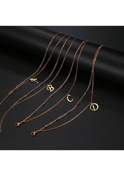 Gümüş Tarzı M Beden Paslanmaz Çelik Kadın Halhal 26 Harfler A-Z Basit ve Moda Kadınlar Takı Için Son Trend Stil Zincir Kolye Halhal (Yurt Dışından) fiyatları