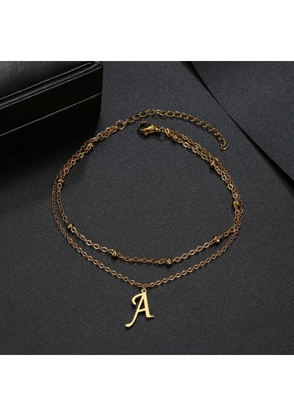 Gümüş Tarzı M Beden Paslanmaz Çelik Kadın Halhal 26 Harfler A-Z Basit ve Moda Kadınlar Takı Için Son Trend Stil Zincir Kolye Halhal (Yurt Dışından) fırsatları