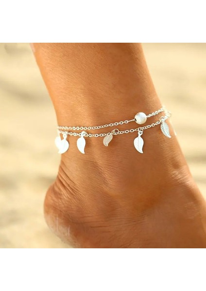No.50 Beden Plaj Halhal Yapay Elmas Püskül Ayak Bacak Bilezik Kadın Moda Takı Vintage Yoga Ayak Bileği Bilezik Zincir Yalınayak Sandalet (Yurt Dışından) fırsatları