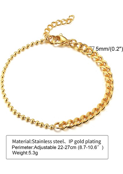 STIL19 Halat Halhal, Paslanmaz Çelik Halat Bilek, Erkek Bayan Halhal Bileklik, Ayarlanabilir Bükümlü Halat Bileklik Hediye (Yurt Dışından)