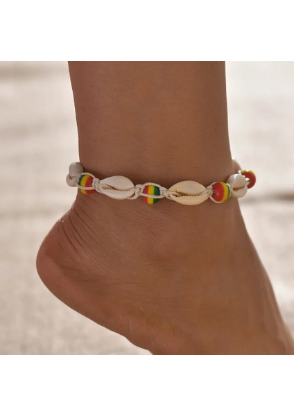 No.5 Boyutu Boho Shell Kaplumbağa El Yapımı Halhal Kadınlar Için Mavi Halat Zinciri Bacak Üzerinde Doğal Kabuk Ayak Bileği Bilezik Ayak Yaz Plaj Takı (Yurt Dışından) fırsatları