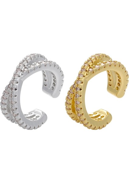 Altın Zhukou Moda Kulak Manşet Bohemia Istiflenebilir x Şekli Cz Rhinestone Küçük Earcuffs Klip Küpe Kadınlar Için Düğün Takı VE378 (Yurt Dışından) fiyatları