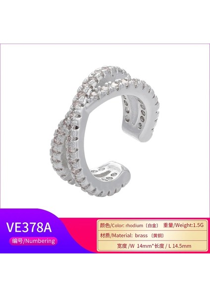 Altın Zhukou Moda Kulak Manşet Bohemia Istiflenebilir x Şekli Cz Rhinestone Küçük Earcuffs Klip Küpe Kadınlar Için Düğün Takı VE378 (Yurt Dışından) fırsatları