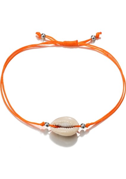 SL1546TURUNCU Çok Renkli Püskül Halhal Bohemian Takı Kadınlar Için Akrilik Boncuklu Elastik Zincir Ayak Bileği Zinciri Bacak Ayak Zinciri (Yurt Dışından)