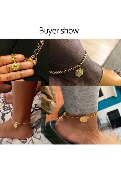 I Kadın Halhal Ayak Bileği Bilezik Altın Paslanmaz Çelik Ilk Halhal Harf Bacak Bilezik A-Z Alfabe Halhal Bacak Ayak Takı (Yurt Dışından) modelleri