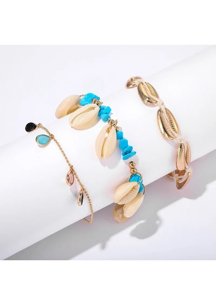 NO.7075 Beden Docona Boho El Yapımı Kabuk Tohum Boncuk Halhal Kadınlar Için Set Çok Katmanlı Kırık Taşlar Yaz Okyanus Plaj Ayak Zincirleri Takı 9426 (Yurt Dışından) indirimleri