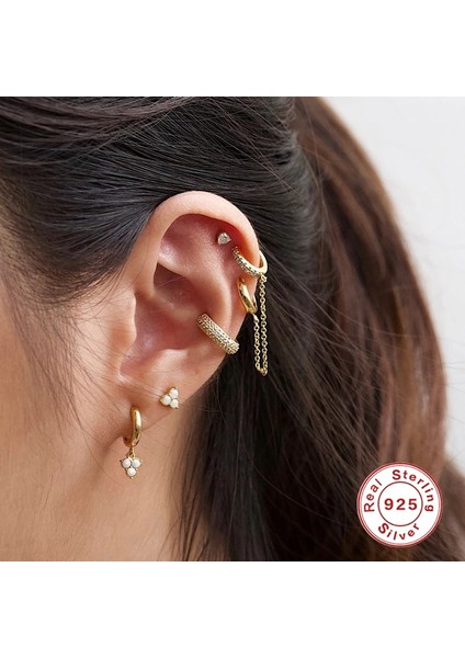 1 Adet Tarzı No.49 Beden Canner Terling Gümüş Zirkon Vintage Kelebek Kulak Klipleri Kadınlar Için Sevimli Hiçbir Piercing Sahte Kıkırdak Kulak Güzel Takı (Yurt Dışından)