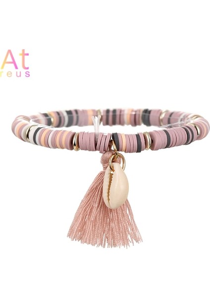 SL1880 Çok Renkli Püskül Halhal Bohemian Takı Kadınlar Için Akrilik Boncuklu Elastik Zincir Ayak Bileği Zinciri Bacak Ayak Zinciri (Yurt Dışından)