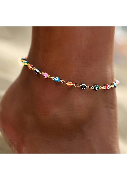 Gümüş Rengi Renkli Türk Gözleri Ayak Bileği Bilezik Vintage Bohem Halhal Kadınlar Için Tobilleras Pulsera Para Tobillo Boho Takı 2020 (Yurt Dışından) fiyatları