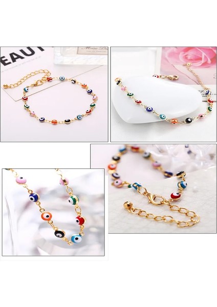 Gümüş Rengi Renkli Türk Gözleri Ayak Bileği Bilezik Vintage Bohem Halhal Kadınlar Için Tobilleras Pulsera Para Tobillo Boho Takı 2020 (Yurt Dışından) fırsatları