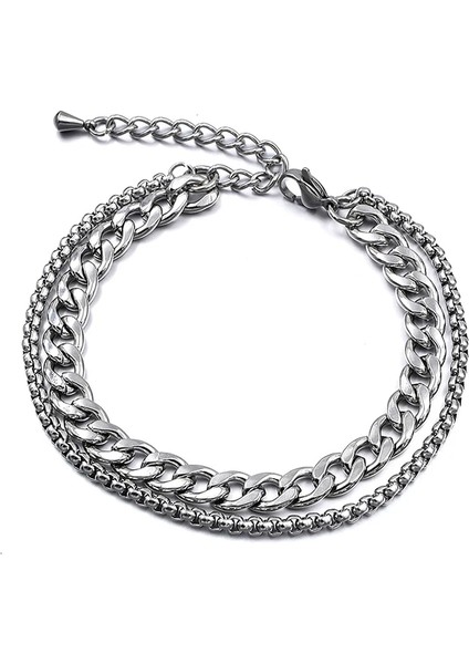 7mm Nk Çift Zincir Gümüş Renk Paslanmaz Çelik Plaj Halhal Kadın Aksesuarları Için Yaz Erkekler Ayak Bileği Bilezik Bacak Zinciri Ayak Takı Parçası Hediye (Yurt Dışından) fiyatları