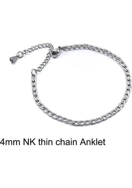 7mm Nk Çift Zincir Gümüş Renk Paslanmaz Çelik Plaj Halhal Kadın Aksesuarları Için Yaz Erkekler Ayak Bileği Bilezik Bacak Zinciri Ayak Takı Parçası Hediye (Yurt Dışından) fırsatları