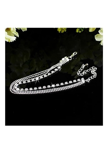 Gümüş Rengi Bohem Kristal Boncuk Çok Katmanlı Zincir Halhal Bayan Charm Ayak Takı Zincirleri Bacak Bilezik Moda Halhal (Yurt Dışından) fiyatları