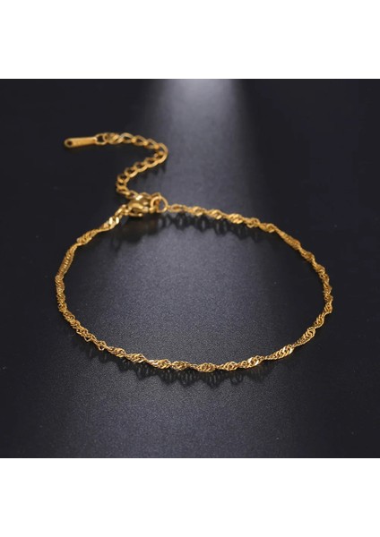 Figaro Zincir Altın Skyrim Bacak Ayak Bileği Bilezik Altın Renk Boncuklu Paslanmaz Çelik Plaj Ayak Zinciri Figaro Halhal Takı Hediye Kadınlar Için Kız (Yurt Dışından) fiyatları