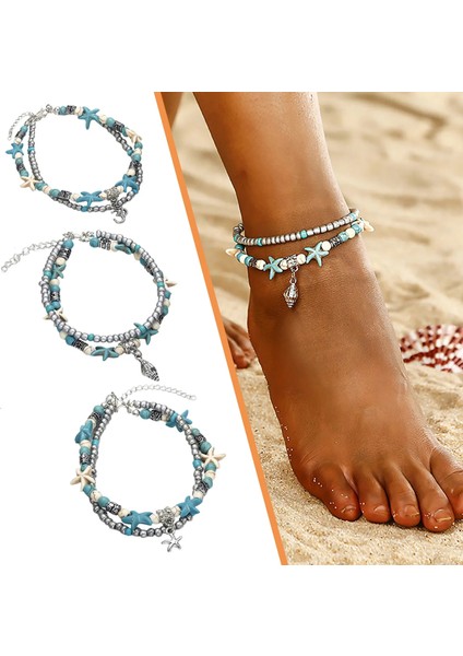 Wh Starfell Halhal Kadın Moda Vintage Yaz Plaj Yalınayak Sandalet Ayak Bileği Bilezikler Ayak Balmumu Halat Zincir Takı #40 (Yurt Dışından) fiyatları