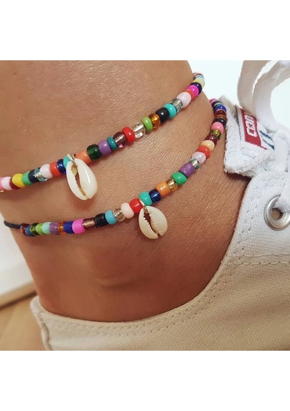 JL056 Shell Boncuk Ayak Bileği Bilezik Cheville Halhal Kadınlar Için Spiral Pendan Boho Mücevherat Plaj Aksesuarları Askı Ayak Sandalet (Yurt Dışından)