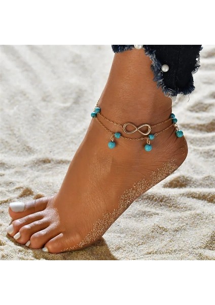 NO.50192 Beden Modyle Bohemia Yaz Sıcak Moda Ayak Takı Gümüş Renk Vintage Charm Boncuk Kadın Plaj Takı Için Hayat Ağacı Halhal Bırakır (Yurt Dışından)