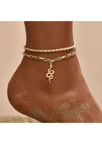 NO.50162 Beden Wukalo Bohemian Yılan Kadınlar Için Yaz Halhal Ayak Bileği Bilezik Bacak Zinciri Üzerinde Set Femme Yalınayak Takı Plaj Aksesuarları Mujer (Yurt Dışından) fırsatları
