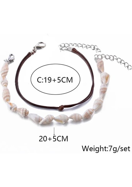 NO.60132 Beden Newbuy Halhal Kadınlar Için Kabuk Ayak Takı Yaz Plaj Yalınayak Bilezik Ayak Bileği Üzerinde Bacak Ayak Bileği Kayışı Bohem Aksesuarları (Yurt Dışından) modelleri