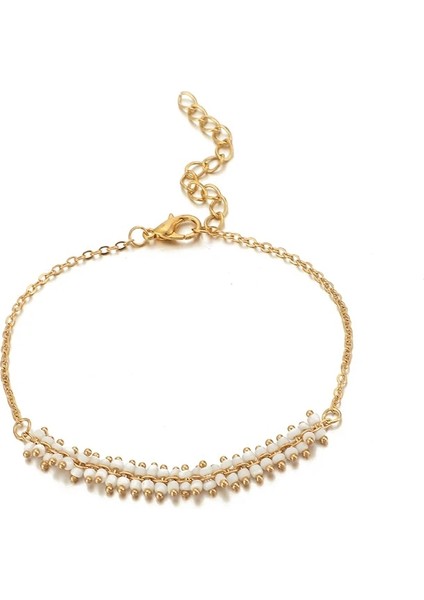 Altın Docona Boho Altın Kabuk Beyaz Boncuklu Çok Katmanlı Halhal Kadınlar Için Çok Katmanlı Örgü Ayarlanabilir Ayak Şezlong Plaj Takı 8408 (Yurt Dışından) fiyatları