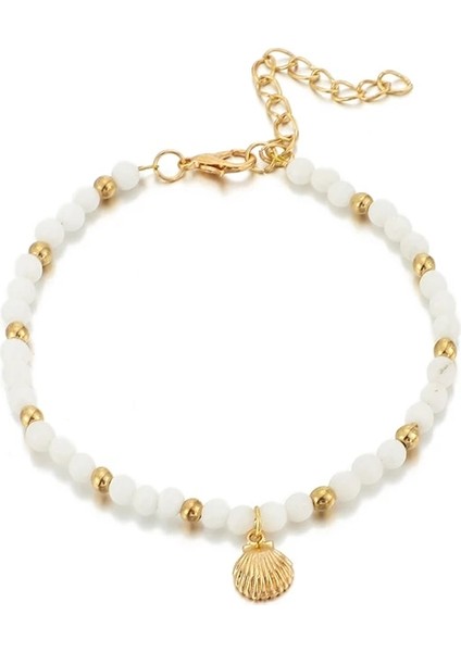 Altın Docona Boho Altın Kabuk Beyaz Boncuklu Çok Katmanlı Halhal Kadınlar Için Çok Katmanlı Örgü Ayarlanabilir Ayak Şezlong Plaj Takı 8408 (Yurt Dışından) indirimleri