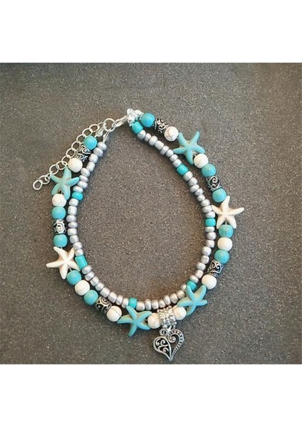 TFJL001M Vintage Halhal Kadın Plaj Ayak Bileği Bilezik Kaplumbağa Kolye Bacak Bilezik Boho Tobilleras Pulsera Para Tobillo Kadınlar Için Halhal (Yurt Dışından)