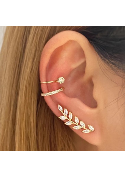 RAM13541 Bohemian No Piercing Kristal Rhinestone Kulak Manşet Küpe Kadınlar Için Wrap Damızlık Klip Küpe Kız Trendy Küpe Takı Bijoux (Yurt Dışından) modelleri