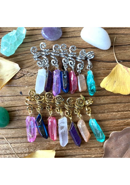 No.9 Boyutu Boncuk Kafatası Ham Kristal Pentagram Viking Spiral Sinsi Boncuklu Wicca Saç Örgüler Vintage Saç Aksesuarları Büyücülük Aksesuarları (Yurt Dışından) modelleri