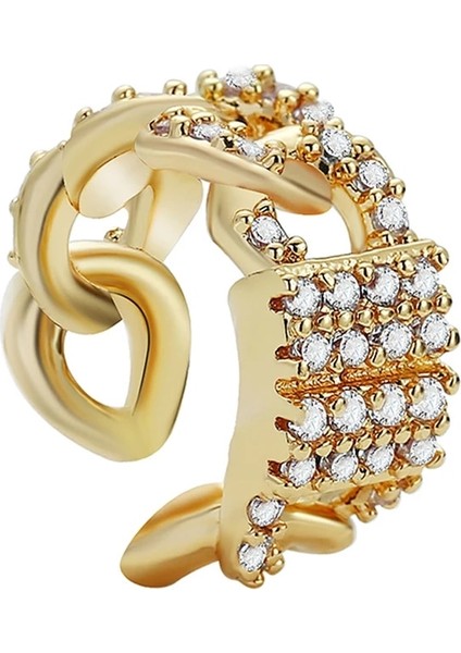 No.18 Beden 2021 Moda Altın Kulak Manşet Çapraz Klip Küpe Kadınlar Için Geometrape Mikro Açacağı Zirkon Küpe Piercing Olmadan Earcuff (Yurt Dışından)