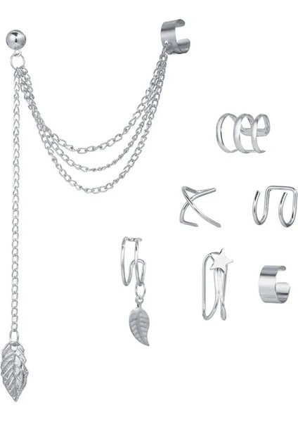 NO.63753 Beden Tobılo Bohemian Altın Renk Kulak Manşetleri Yaprak Klip Küpe Kadın Dağcılar Için Hiçbir Piercing Basit Sahte Kıkırdak Küpe Aksesuarları (Yurt Dışından)