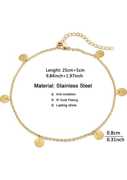 305 Gümüş Paslanmaz Çelik Püskül Disk Halhal Ayak Zinciri Kadınlar Için Yaz Yoga Plaj Bacak Zinciri Disk Bilezik Halhal Takı Aksesuarları (Yurt Dışından) fırsatları