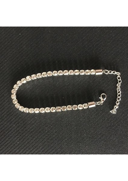 Gümüş Rengi Kadın Bling Büyük Yapay Elmas Halhal Ayak Bilezik Plaj Parti Kulübü Için Yüksek Li Streetwear Moda Takı Bacak Zinciri (Yurt Dışından)