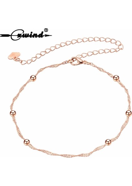Gümüş Rengi Minik Top Ayak Ayakları Için Noel Hediyeleri Ayak Bileği Zinciri Halhal Bilezik Kadın Kız Charm Gül Altın Alaşım Moda Yaz Takı (Yurt Dışından) fiyatları