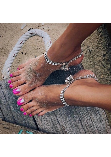 Gümüş Rengi Bohemian Halhal Punk Retro Rüzgar Metal Yuvarlak Çan Ayak Bileği Bilezik Yüksek Li Bayanlar Püskül Takı Plaj Zinciri Kadın Için (Yurt Dışından) modelleri