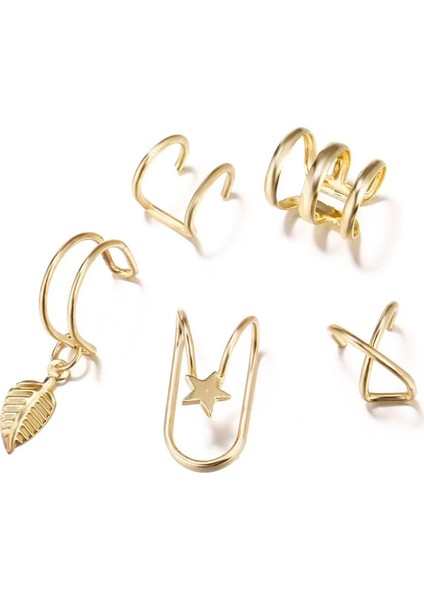 E01988 Kotik Altın Gümüş Renk Kulak Manşet Womearming Zirkon Için Küpe Klipsli Küpe Piercing Olmadan Küpe Takı (Yurt Dışından)