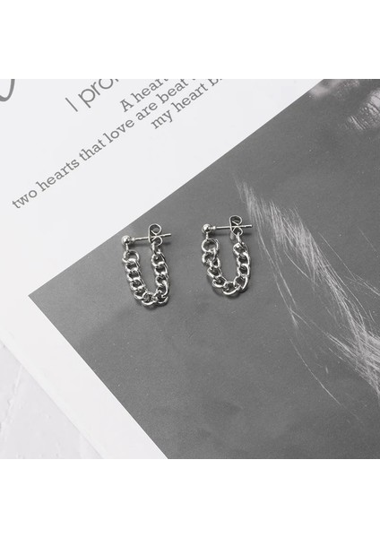No.4 Boyutu Erkekler Düzensiz Üçgen Uzun Zincirli Nötr Takı Küpe Tek Kulak Havalı Kabuklu Sapanlar Piercing (Yurt Dışından)