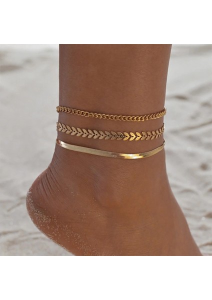 5-Gümüş Renk 2021 Yeni Et Altın Renk Kadınlar Için Basit Zincir Halhal Plaj Ayak Takı Bacak Zinciri Ayak Bileği Bilezik Aksesuarları (Yurt Dışından) fiyatları