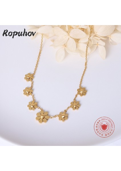 Altın Gül Ropuhov Yeni Lver Fransız Sınır Ötesi Ünlü Basit Küçük Taze Çiçek Halhal Titanyum Kaplama Ayak Süsleme Halhal (Yurt Dışından) indirimleri