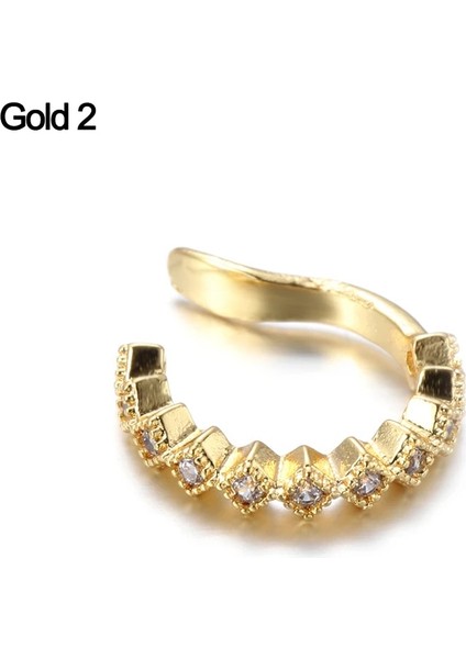 G2 Helix Kıkırdak Kabuklu Sahte Piercing Takı Kadın Erkek Ayarlanabilir Cz Kulak Manşet Hiçbir Piercing Kabuklu Manşet Küpe (Yurt Dışından)