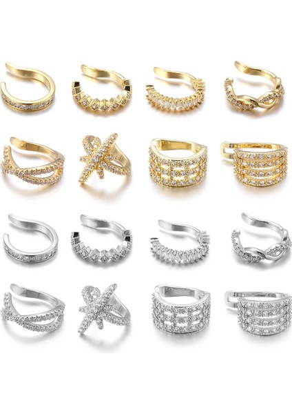 G2 Helix Kıkırdak Kabuklu Sahte Piercing Takı Kadın Erkek Ayarlanabilir Cz Kulak Manşet Hiçbir Piercing Kabuklu Manşet Küpe (Yurt Dışından)