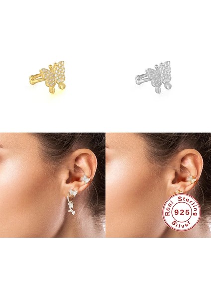 No.1 Boyutu 1 Adet Trendy Pendientes Plata 925 Zirkon Kulak Manşet Klip Kadınlar Için Küpeler Earcuff Faux Piercing Küpe Gümüş Takı (Yurt Dışından) indirimleri