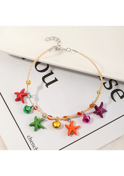 3-Yaklaşık 23.2 cm Bohem Rafya Zincirleri Kadınlar Için Halhal Yaz Plaj Kabuk Renkli Starfarms Bilezik Ayak Bacak Zinciri Yalınayak Takı (Yurt Dışından) indirimleri
