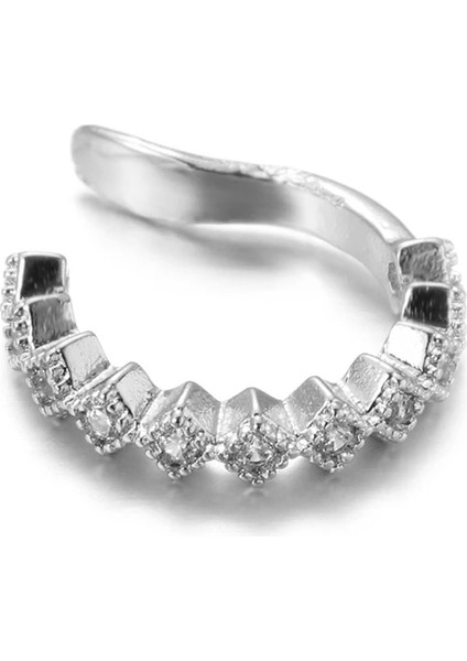 G2 Helix Kıkırdak Kabuklu Sahte Piercing Takı Kadın Erkek Ayarlanabilir Cz Kulak Manşet Hiçbir Piercing Kabuklu Manşet Küpe (Yurt Dışından)